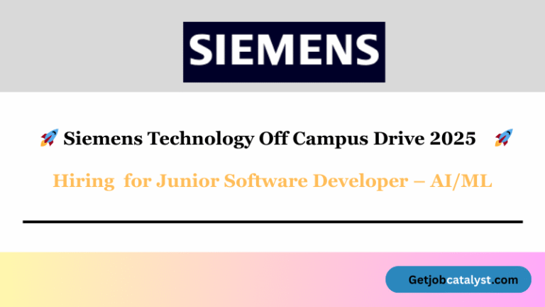 Junior Software Developer – AI/ML | Siemens Technology