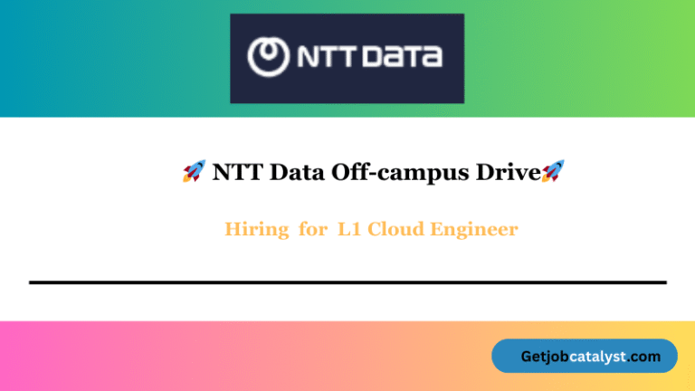 NTT Data Off Campus Hiring For L1 Cloud Engineer
