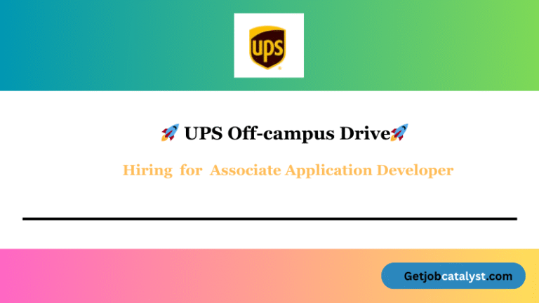 UPS Off Campus Hiring For Associate Application Developer