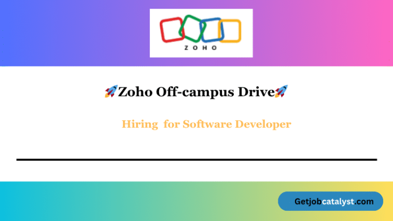 Zoho Off Campus Hiring For Software Developer