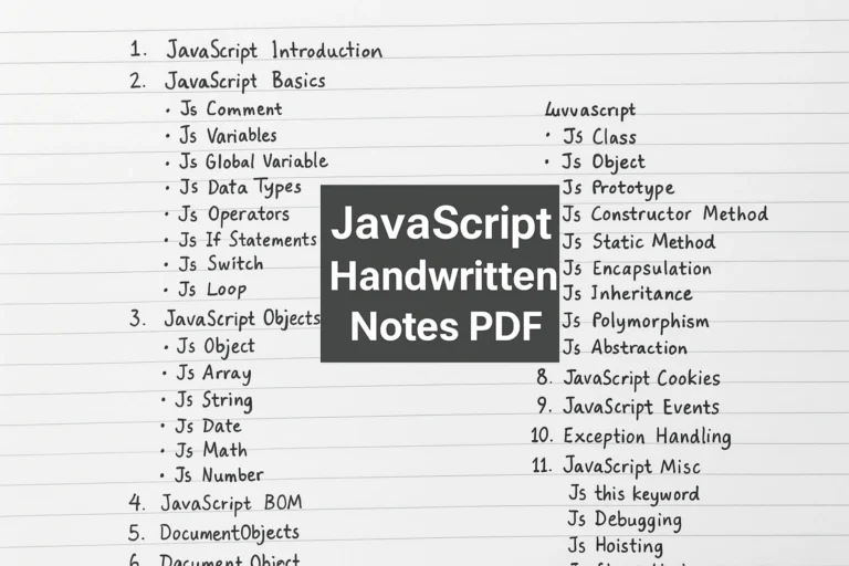 JavaScript Handwritten Notes PDF