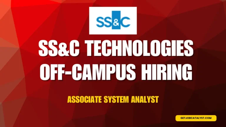 SS&C Technologies Off-Campus Hiring Associate System Analyst