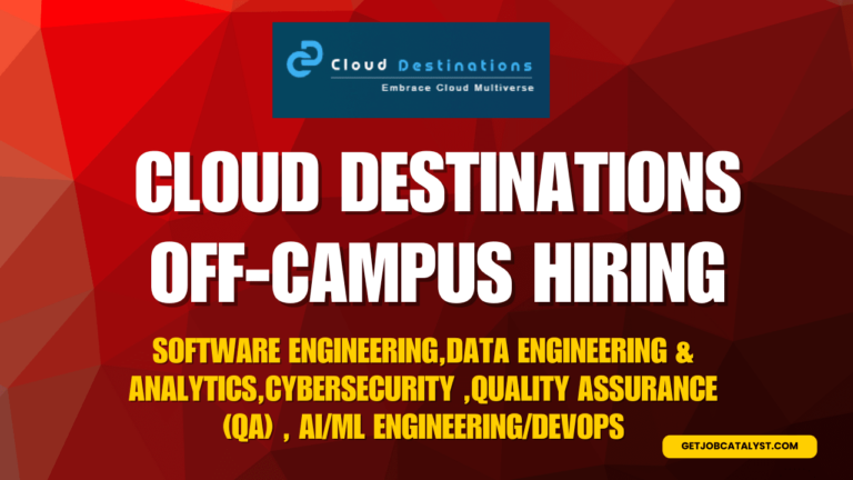 Cloud Destinations Off Campus Hiring For Multiple Roles